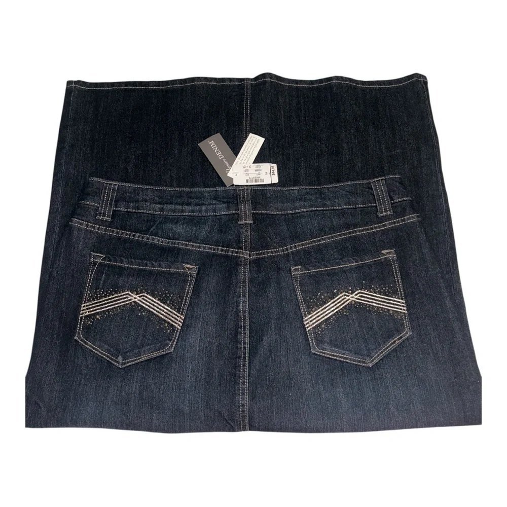 Christopher & Banks Black Denim Pencil Skirt size 14 new with tags